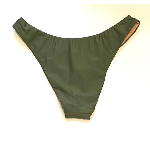 J. Crew High Leg Swim Bikini Bottom Green Size XS NEW - Picture 2 of 8